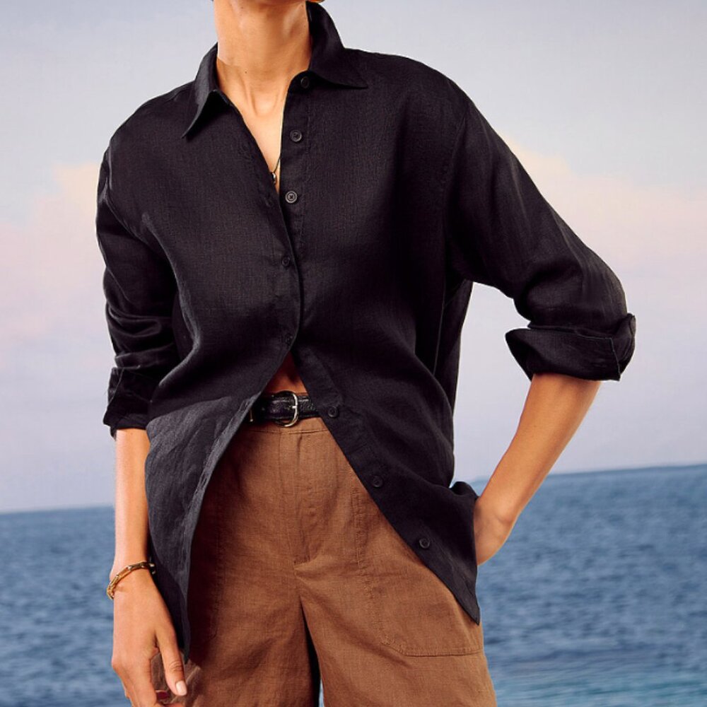 Simons - Contemporaine by Simons Oversized pure linen shirt
